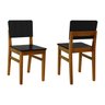 kit 2 cadeiras linhas encosto laqueado preto amendoa