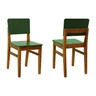 kit 2 cadeiras linhas encosto laqueado verde musgo amendoa