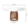 mesa de jantar armonia base redonda tampo redondo vidro branco o150