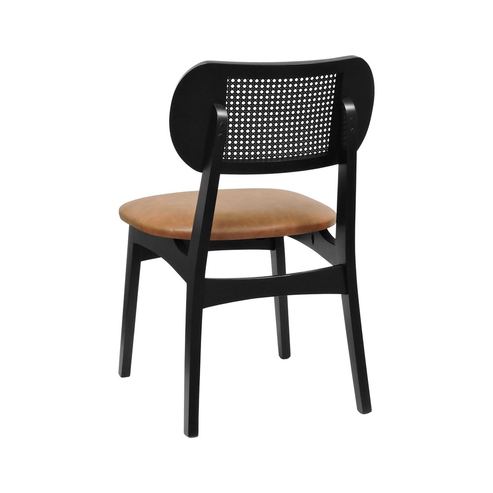 cadeira organik telinha preto corano marrom mescla 3 tapa furos