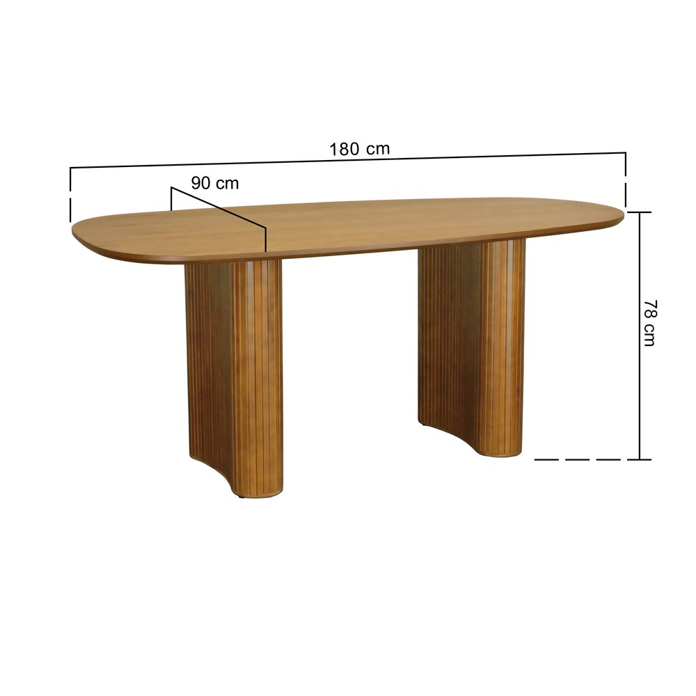 mesa de jantar organik tampo laminado 180x89 5cm amendoa 2