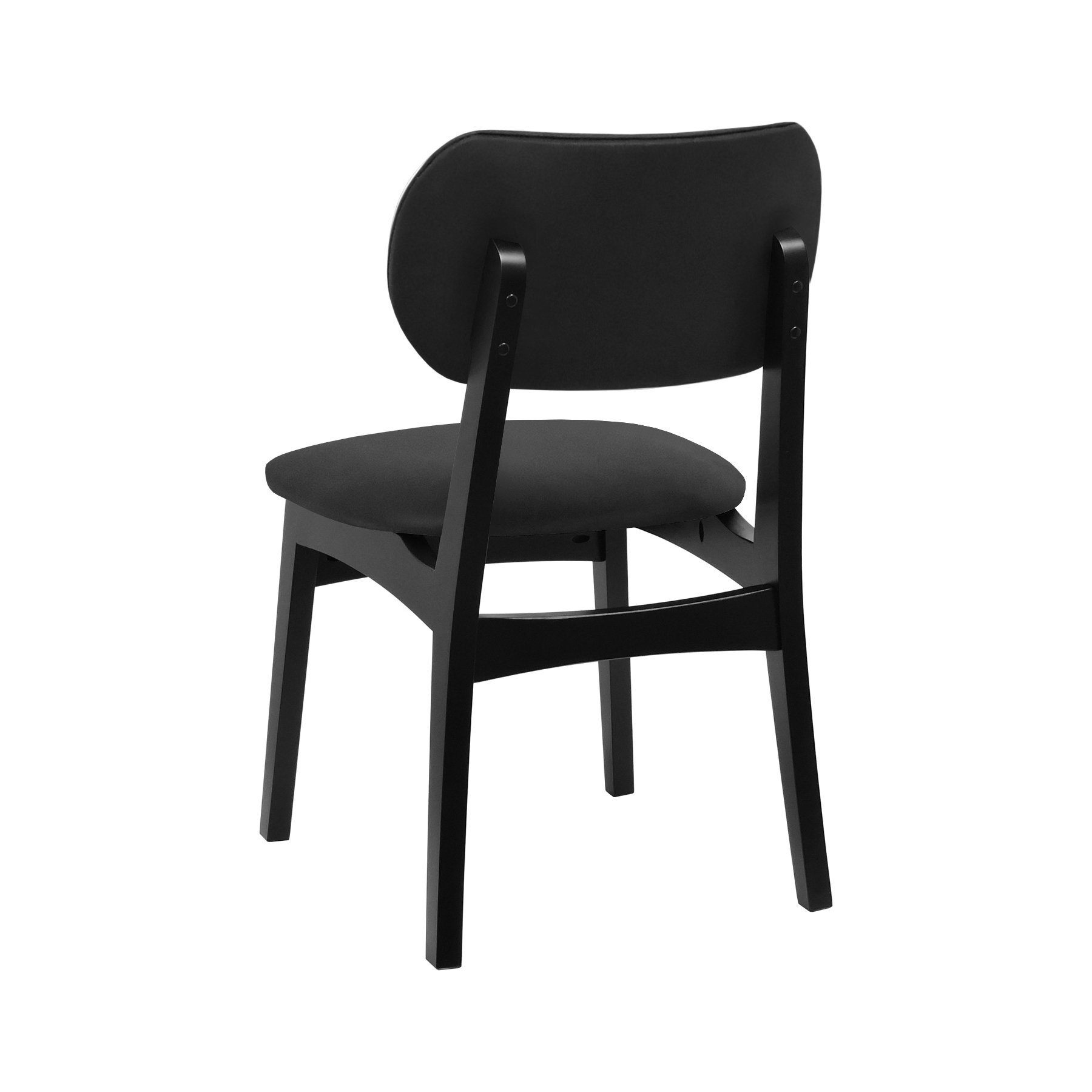 Kit 2 Cadeiras Armonia Madeira Maciça Encosto Anatômico - Preto
