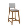 banqueta paris c 68cm altura assento e encosto estofado amendoa linho cinza m imp 1