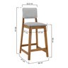 banqueta paris c 68cm altura assento e encosto estofado amendoa linho cinza m imp 2