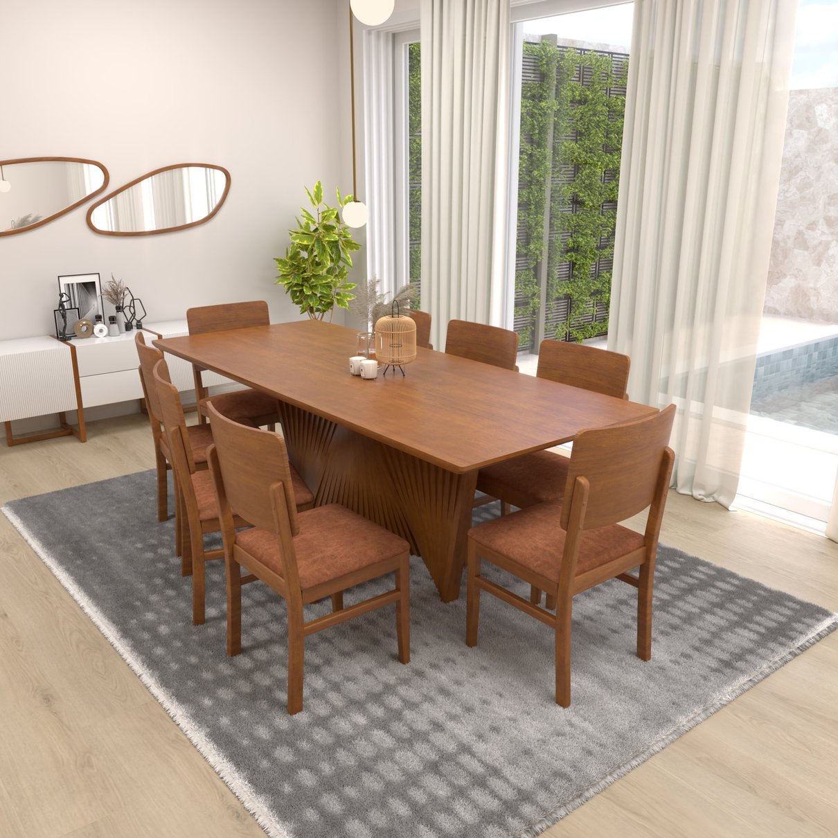 sala de jantar dubai 6 cadeiras queops cmm