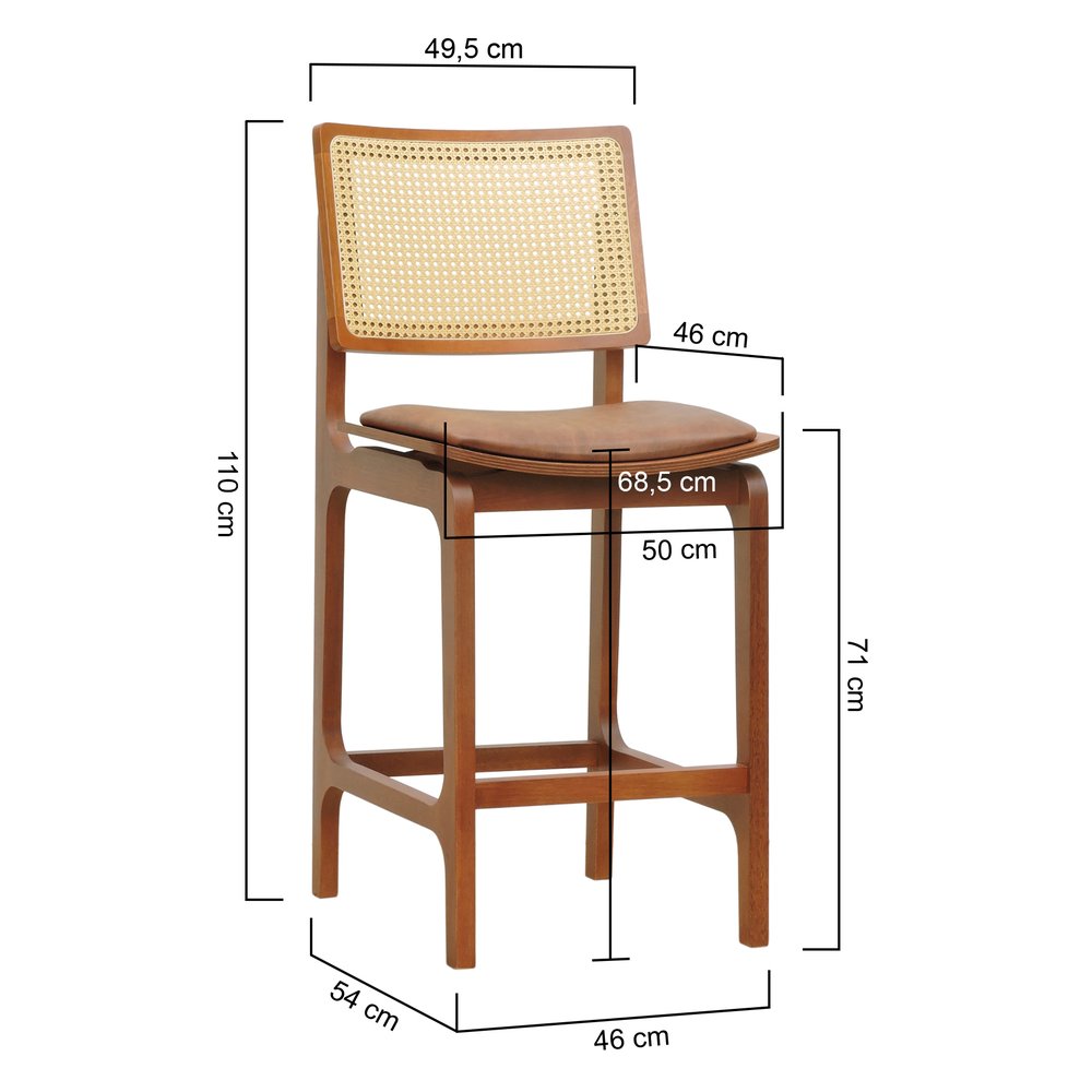 banqueta alta bistro gus amendoa corano marrom mescla 2 dimensoes