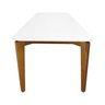mesa de jantar flutuante amendoa vidro branco 180x90 4