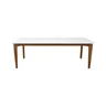 mesa de jantar flutuante amendoa vidro branco 220x90 3