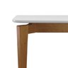 mesa de jantar flutuante amendoa vidro branco 220x90 5