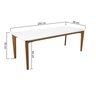 mesa de jantar flutuante amendoa vidro branco 250x90 2