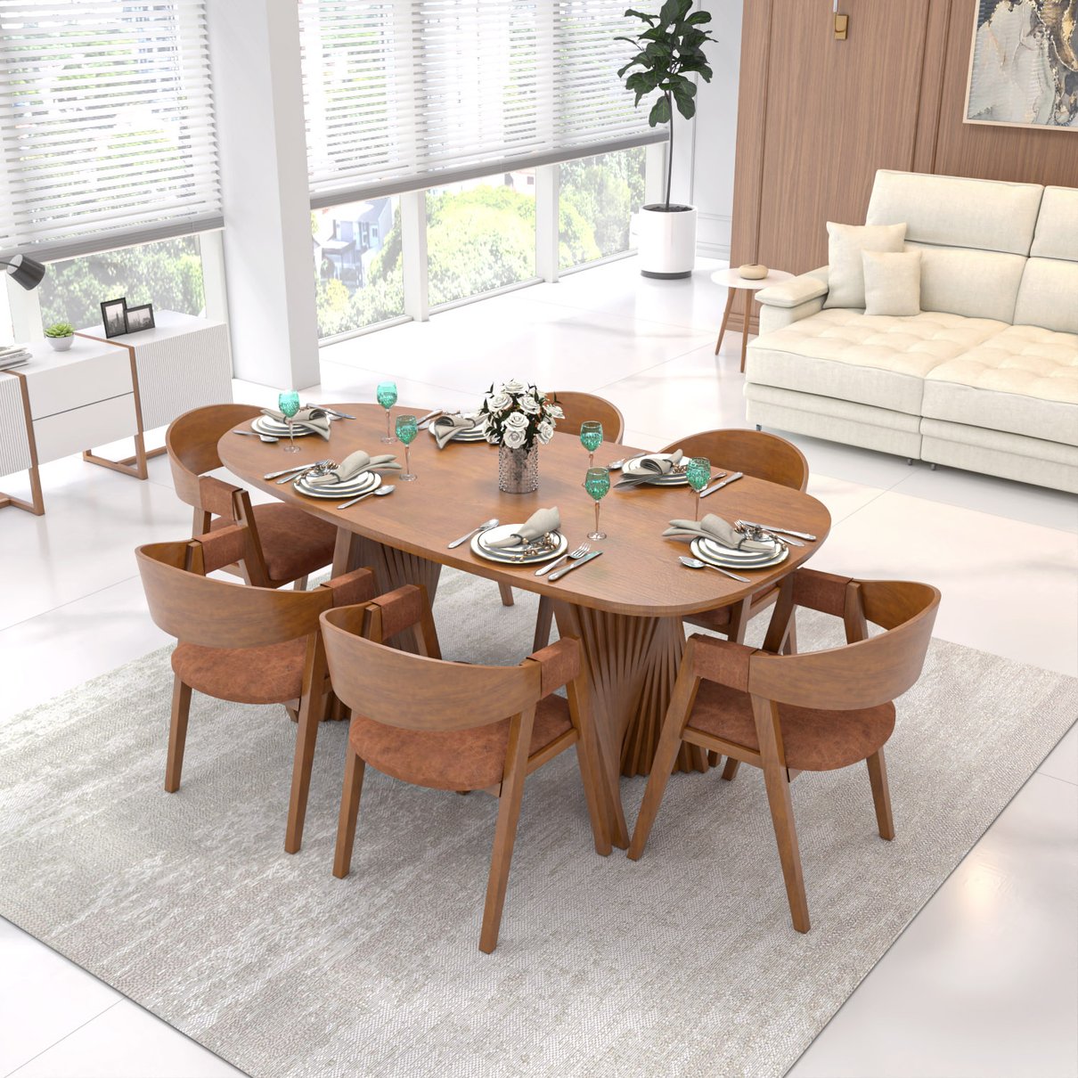 conjunto mesa de jantar california 180 6 cadeiras miami jpeg