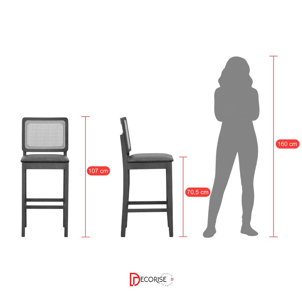 proporcao banquetas lyon bistro frontal e lateral