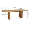 mesa de jantar organik tampo laminado 250x130cm amendoa 2 dimensoes atualizada 127 5cm