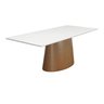 mesa de jantar roma tampo retangular vidro off 180x90 amendoa 1