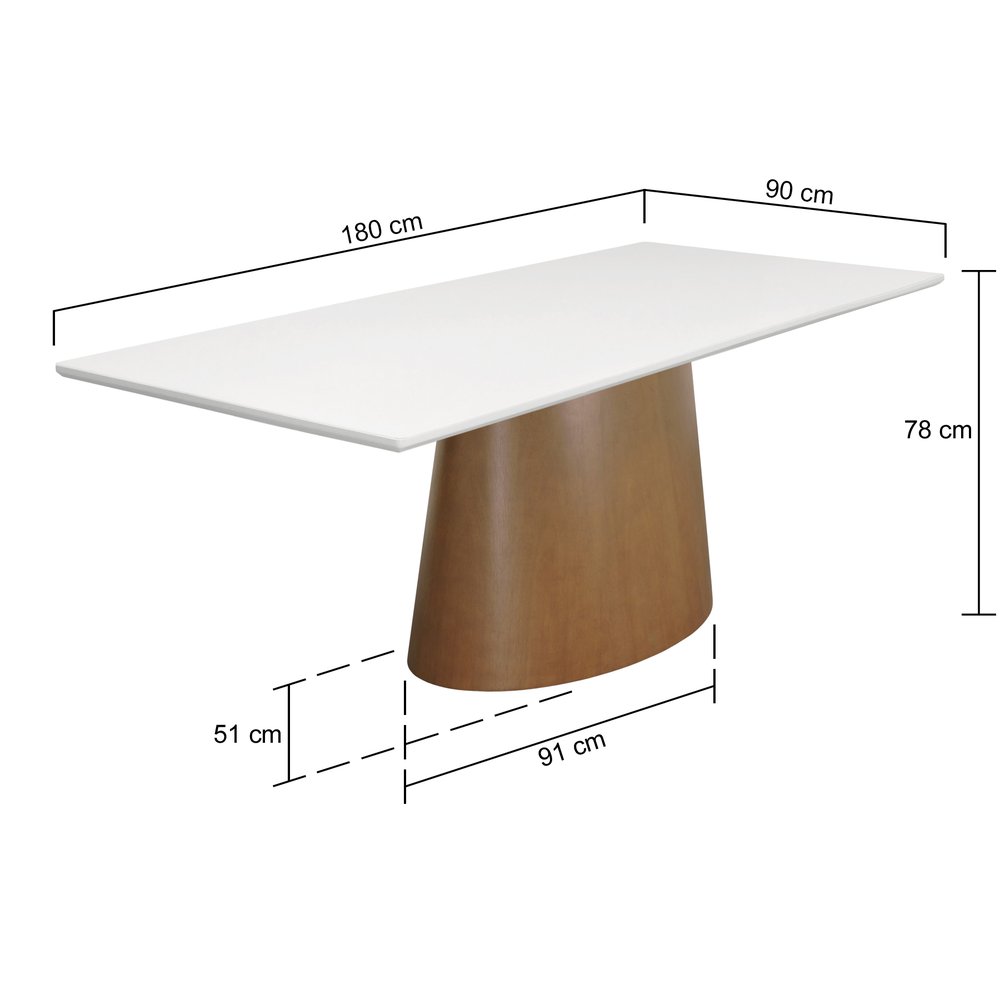 mesa de jantar roma tampo retangular vidro off 180x90 amendoa 2