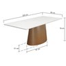 mesa de jantar roma tampo retangular vidro off 220x90 amendoa 2