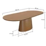 mesa de jantar roma tampo oblongo laminado 180x90 amendoa 2