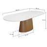 mesa de jantar roma tampo oblongo vidro off 180x90 amendoa 2
