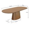 mesa de jantar roma tampo oblongo laminado 220x90 amendoa 2