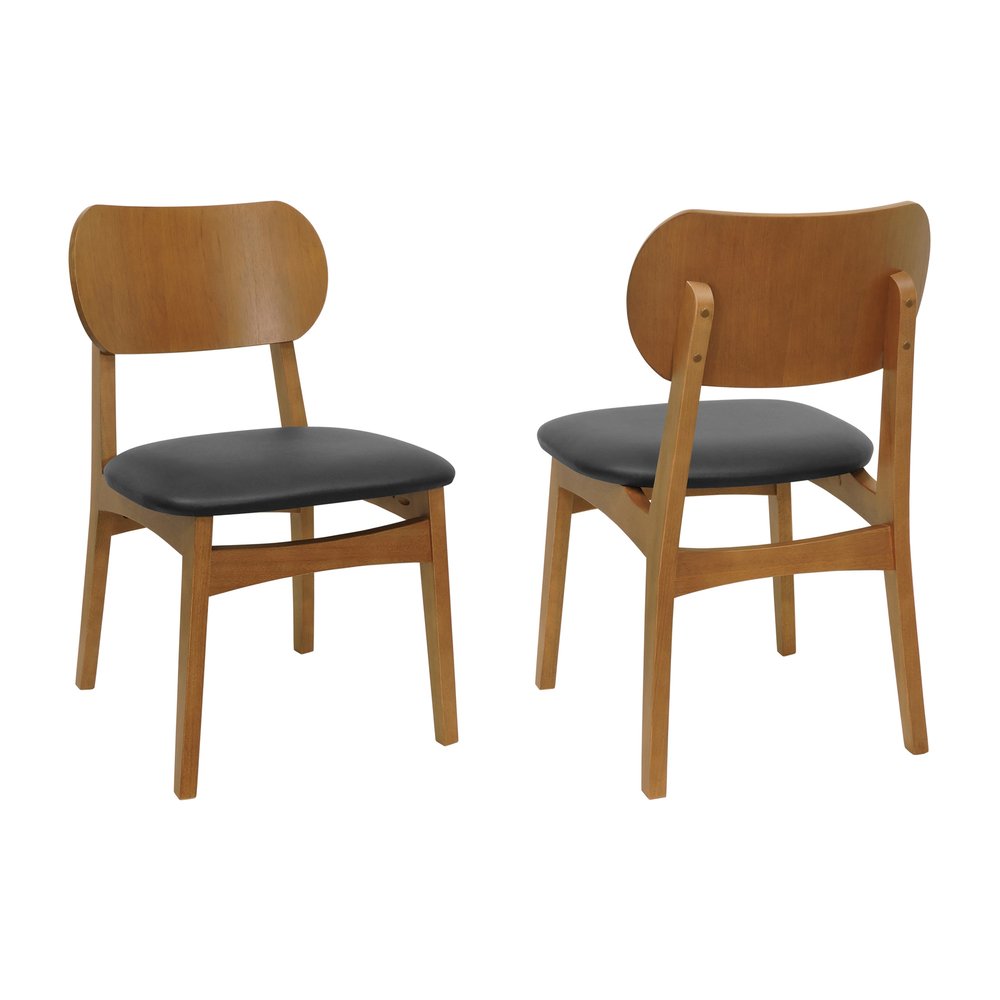 kit 2 cadeiras toscana amendoa corano preto