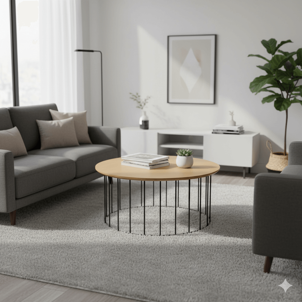 mesa de centro no meio da sala