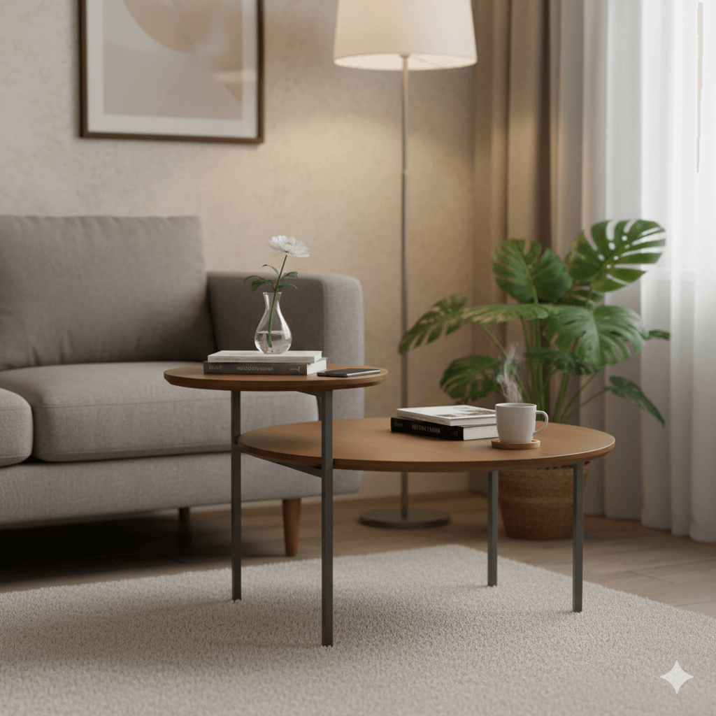 mesa lateral na sala de estar