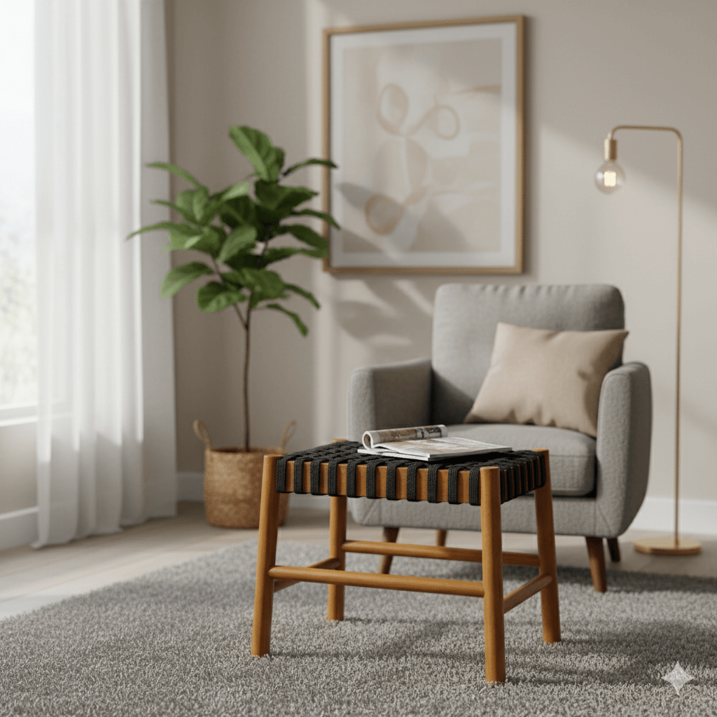 puff na sala de estar