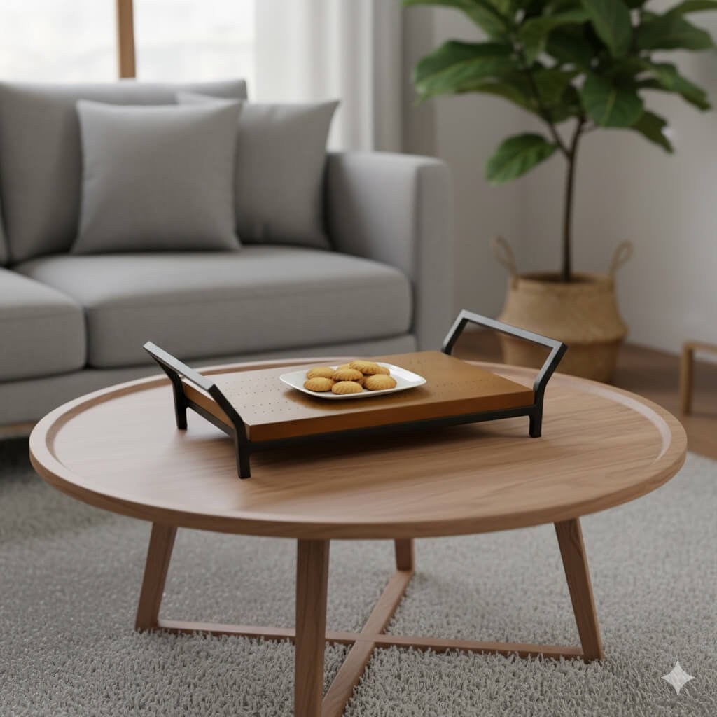 bandeja na sala de uma casa