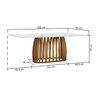 mesa de jantar armonia base retangular tampo retangular vidro 200x90 2 dimensoes