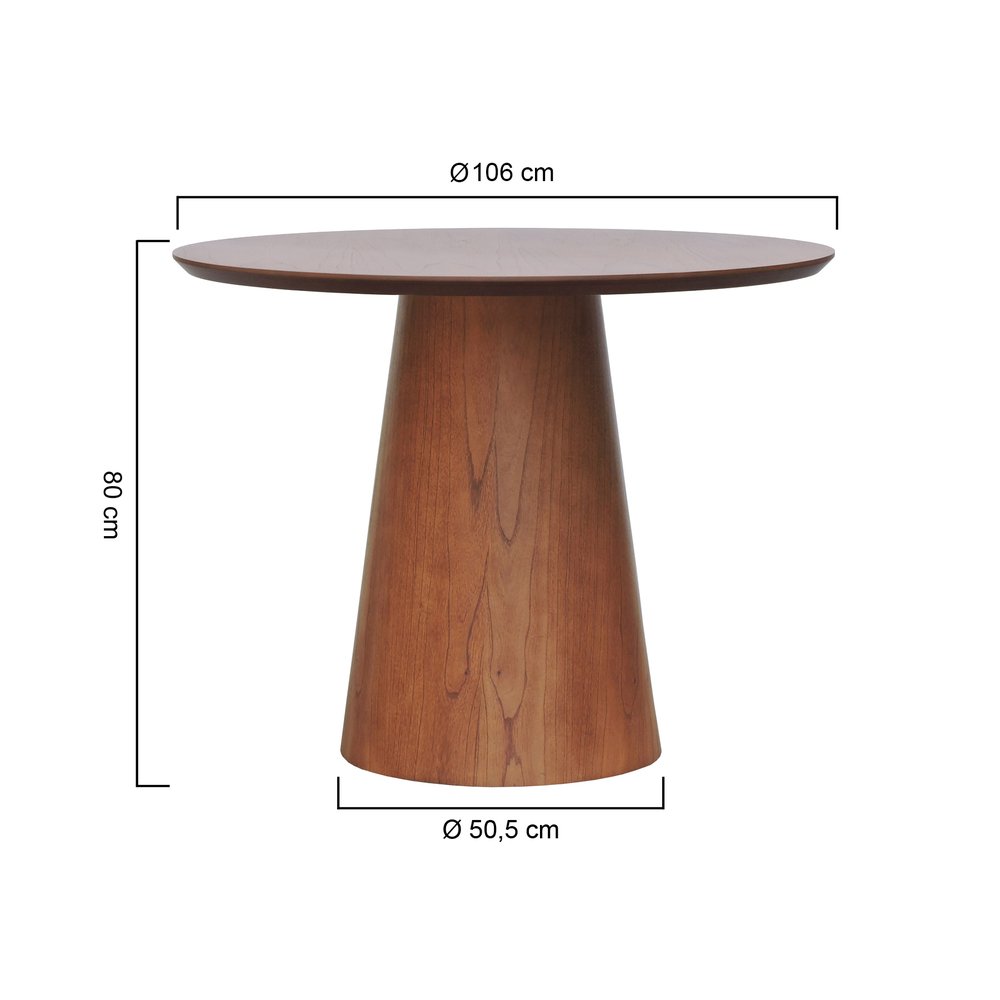 mesa de jantar base cone laminado cinamomo 2 dimensoes o91