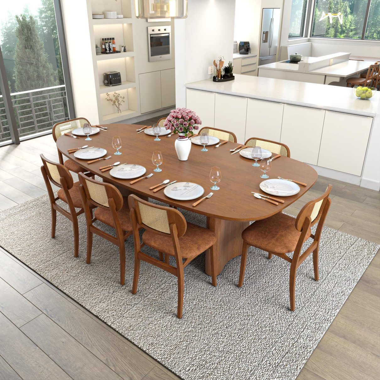 mesa de jantar organik 8 cadeiras organik cmm 3