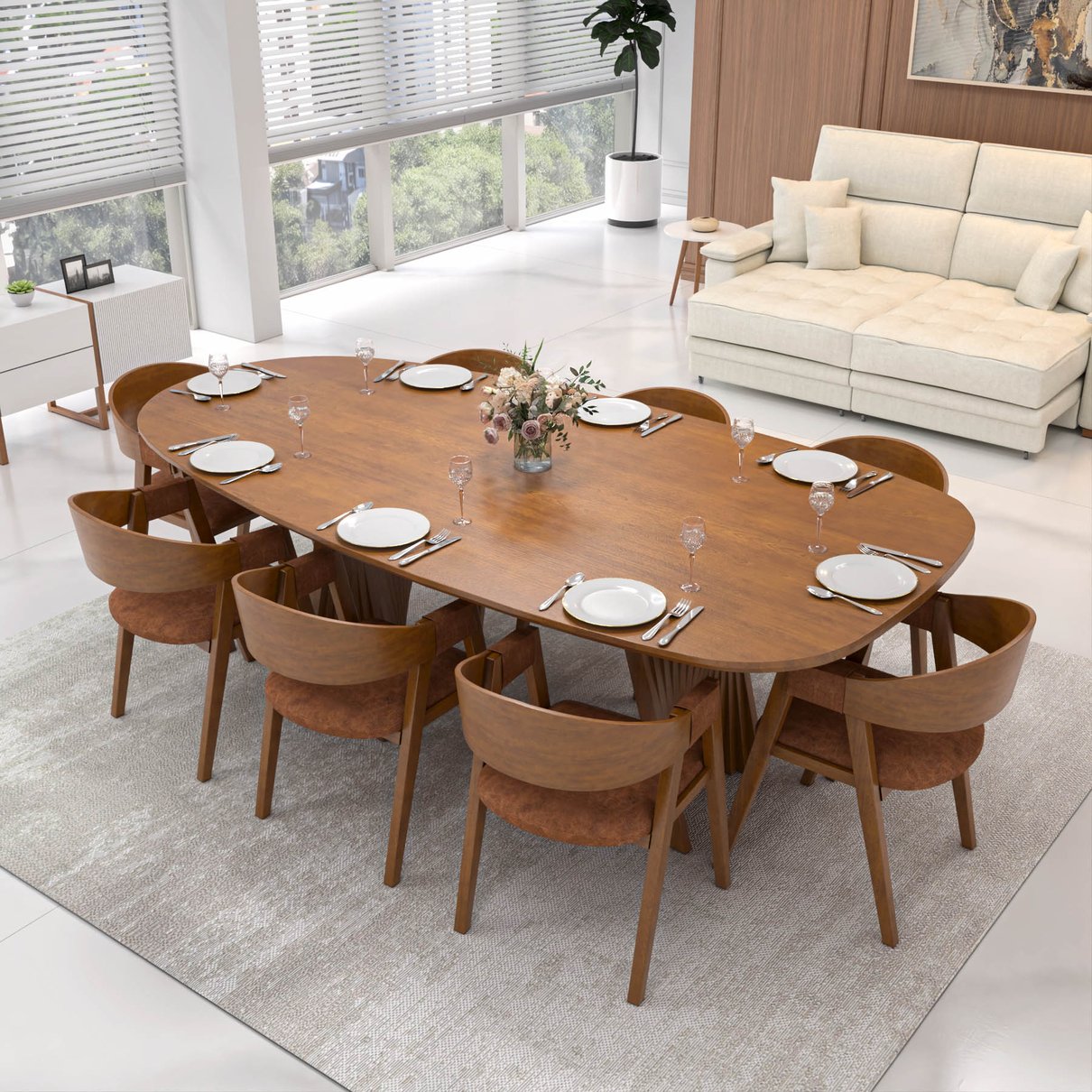 mesa de jantar calirornia 250cm 8 cad miami cmm 2