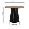 mesa de jantar cone base preta tampo amendoa 90 02