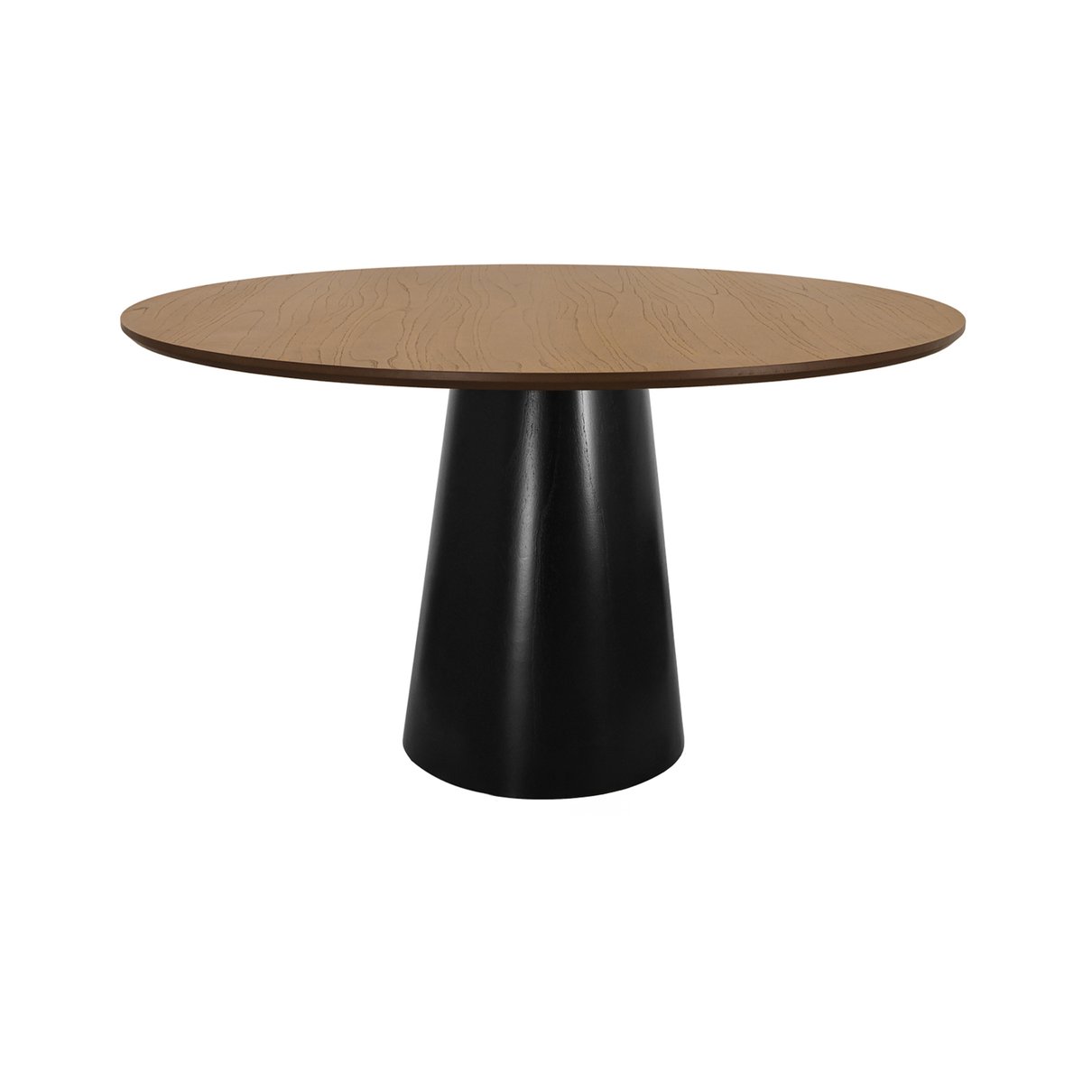 mesa de jantar cone base preta tampo amendoa 120 01