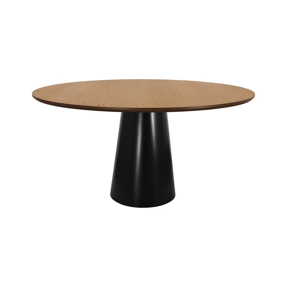 mesa de jantar cone base preta tampo amendoa 150 01