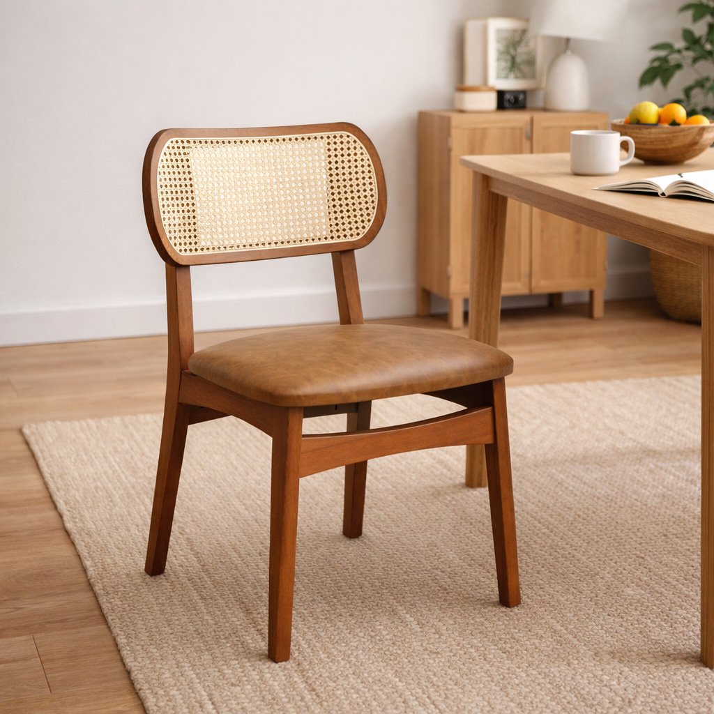 Cadeira Organik Encosto Anatômico com Telinha Rattan Natural