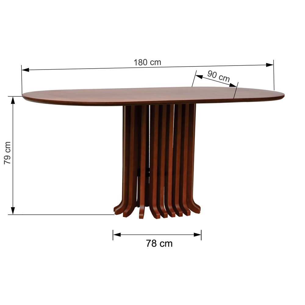 mesa oval ripada tampo oblongo amendoa 5
