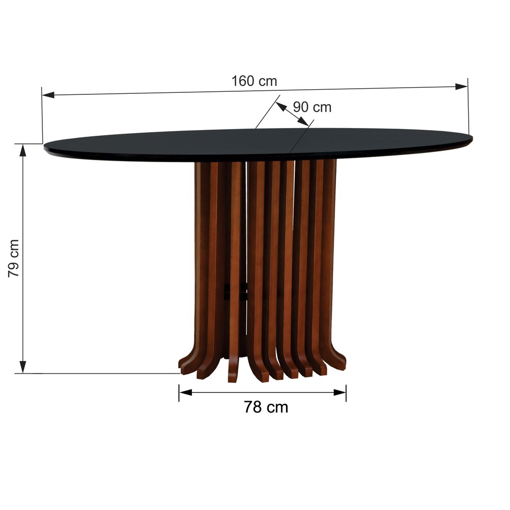 mesa oval ripada tampo oval preto 5