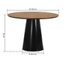 mesa de jantar cone base preta tampo amendoa 150 02