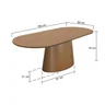 mesa de jantar roma tampo oblongo laminado 160x90 amendoa 2