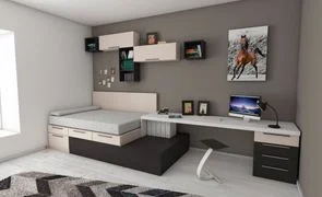 quarto moderno com cores combinando