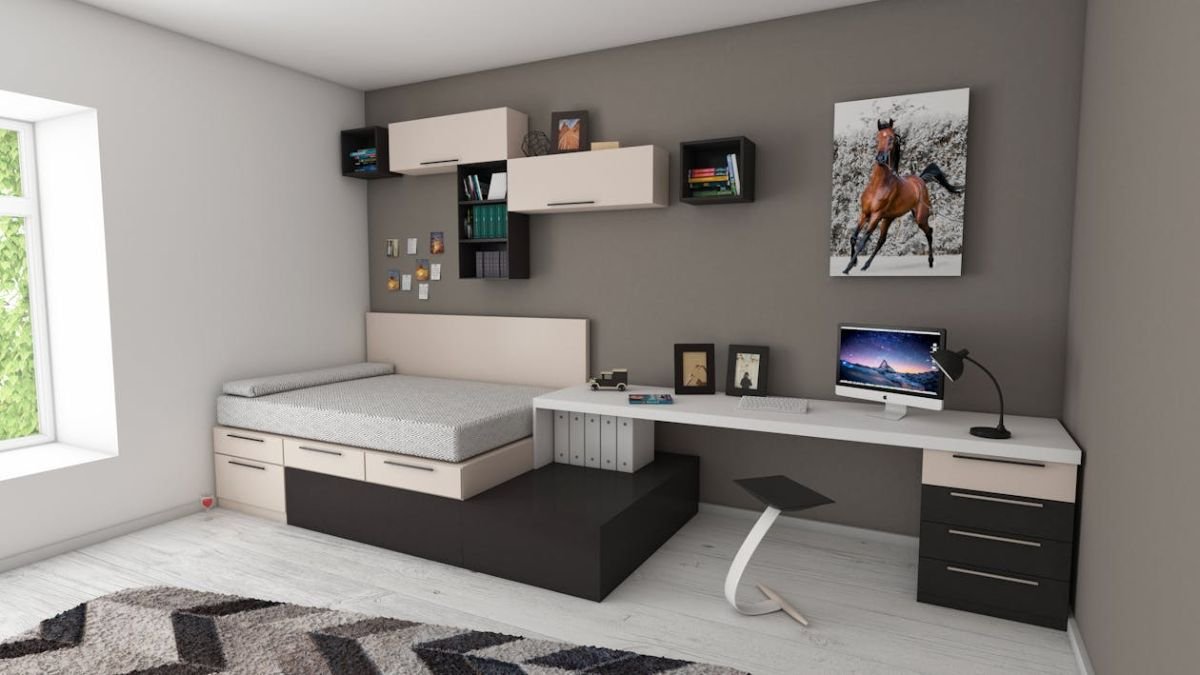 quarto moderno com cores combinando
