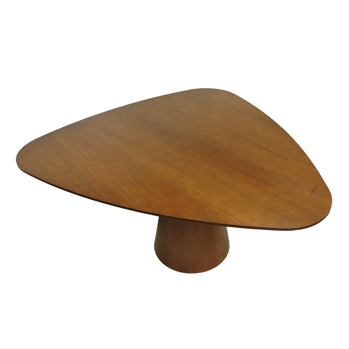 mesa de jantar cone tampo triangular 156x153cm amendoa 4