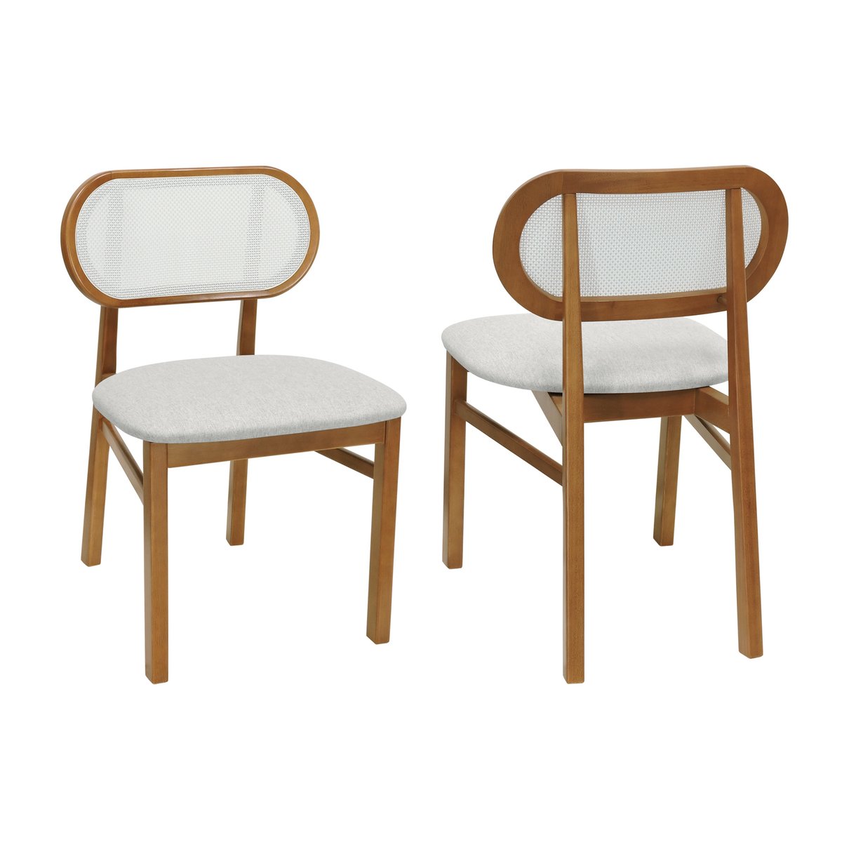 kit 2 cadeiras capri amendoa telinha bege linho bege mescla impermeavel