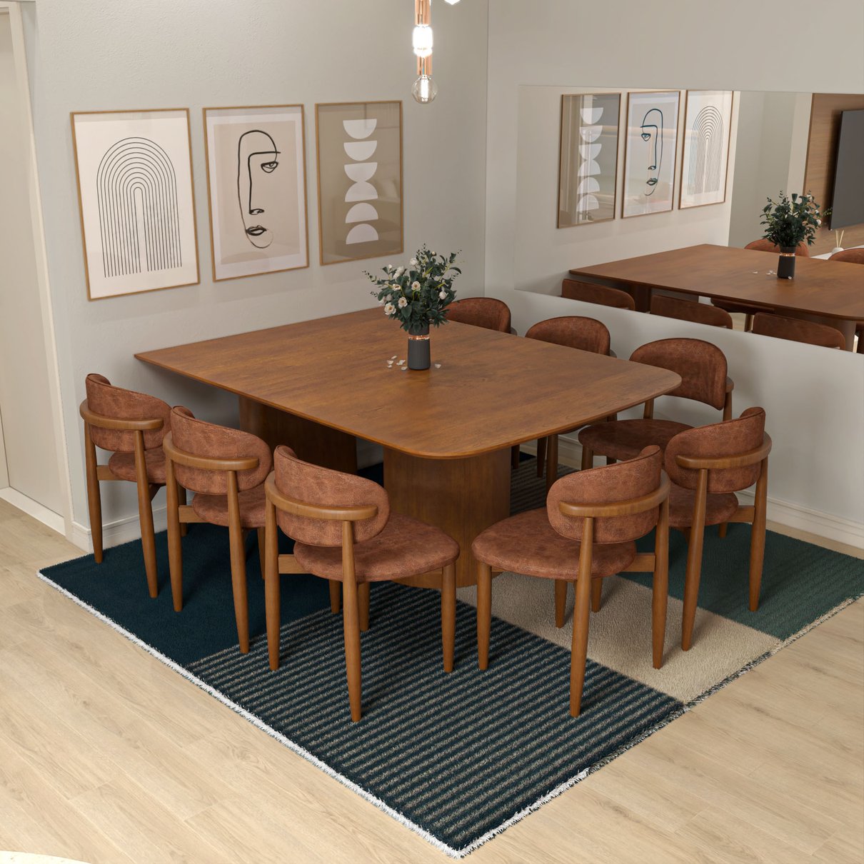 mesa celebra de parede 180x135 com 8 cad ravena cmm