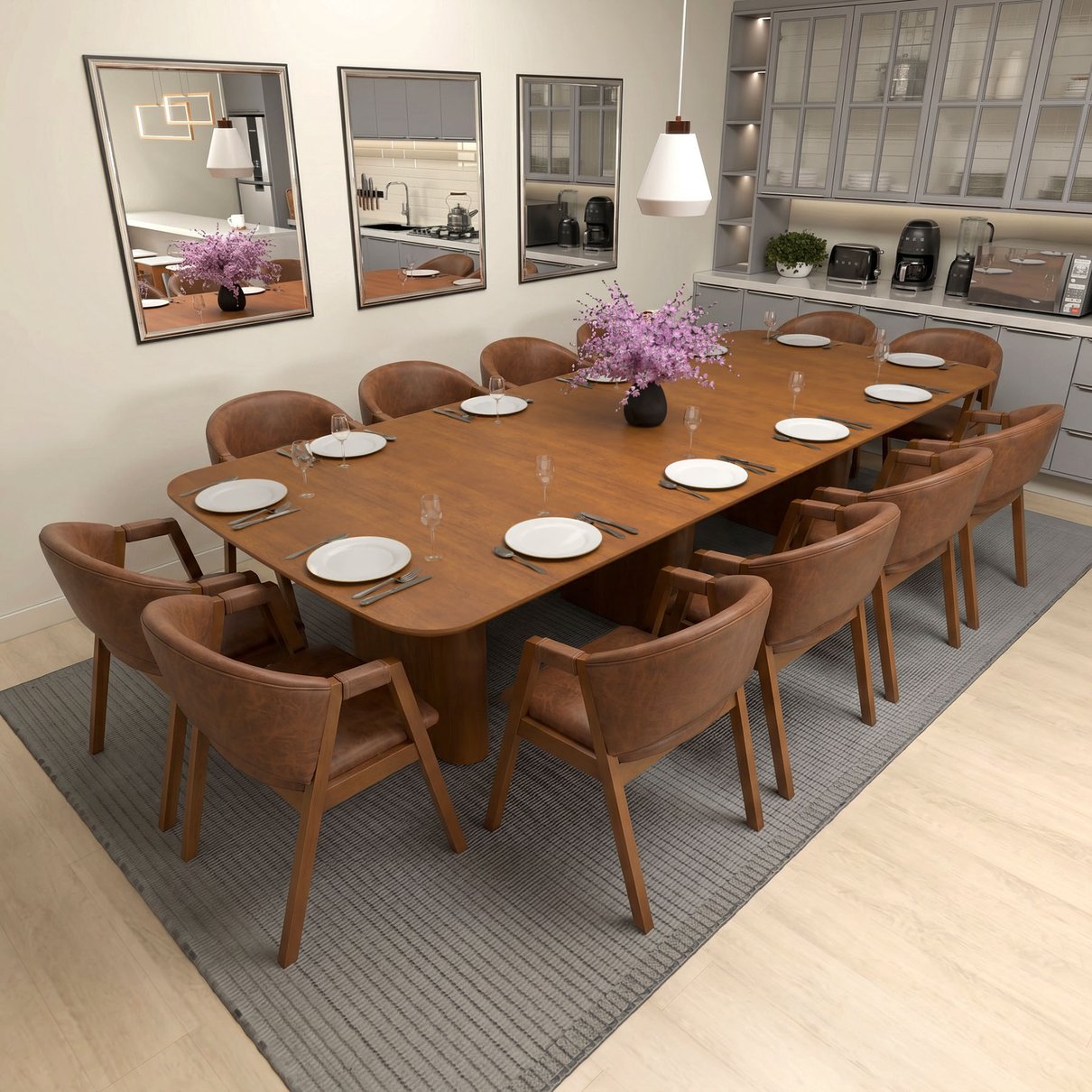 mesa grand mesa de 330 com 12 cadeiras california cmm