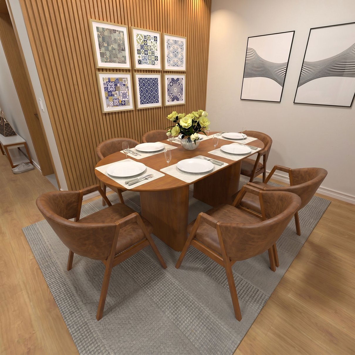 mesa toscana 180 com 6 cadeiras california cmm