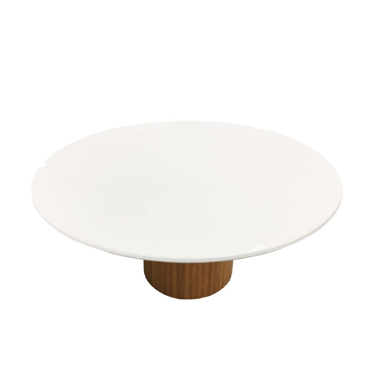 mesa de jantar capri tampo redondo vidro off 3 o150 cm