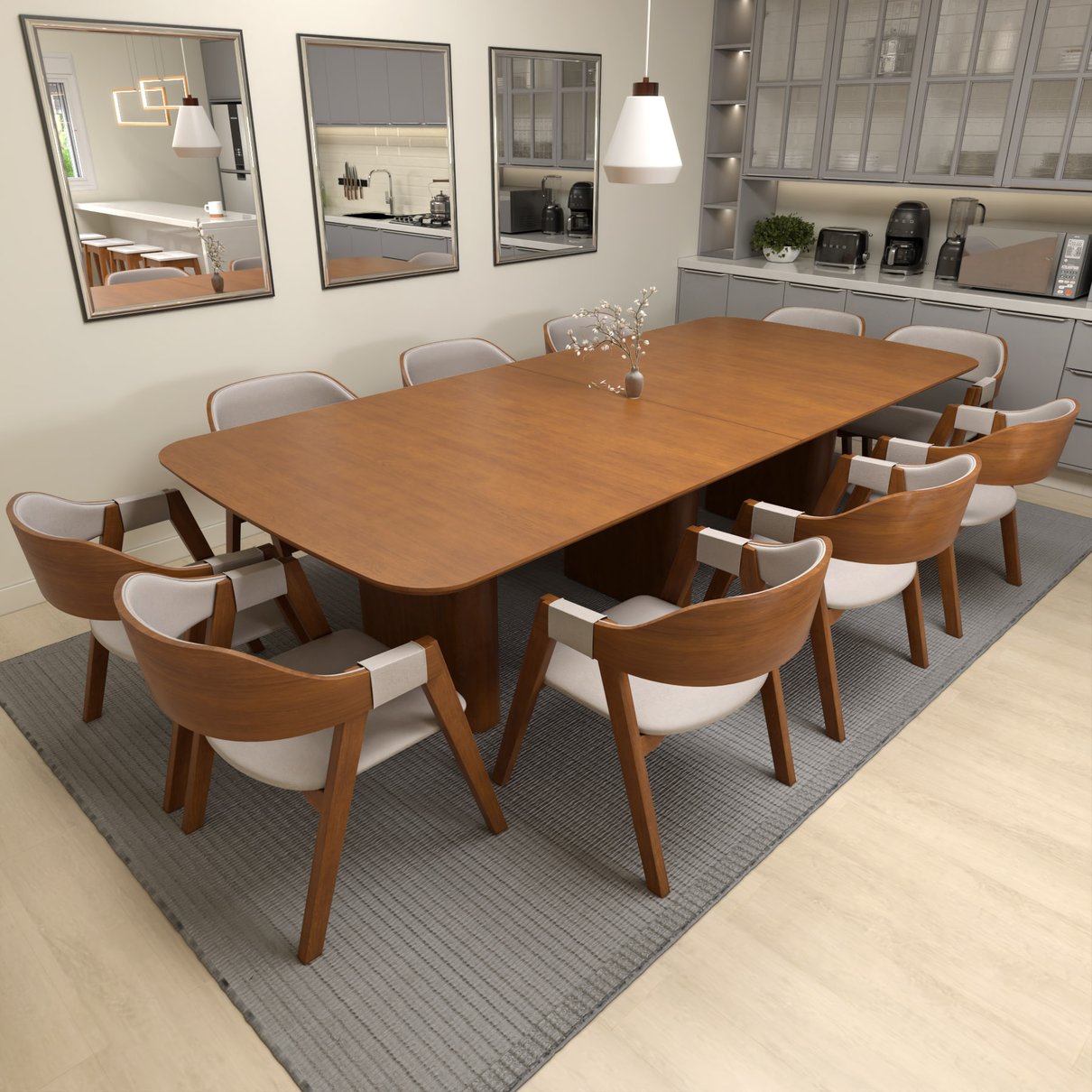mesa grand mesa de 300 com 10 cadeiras new york lbmi