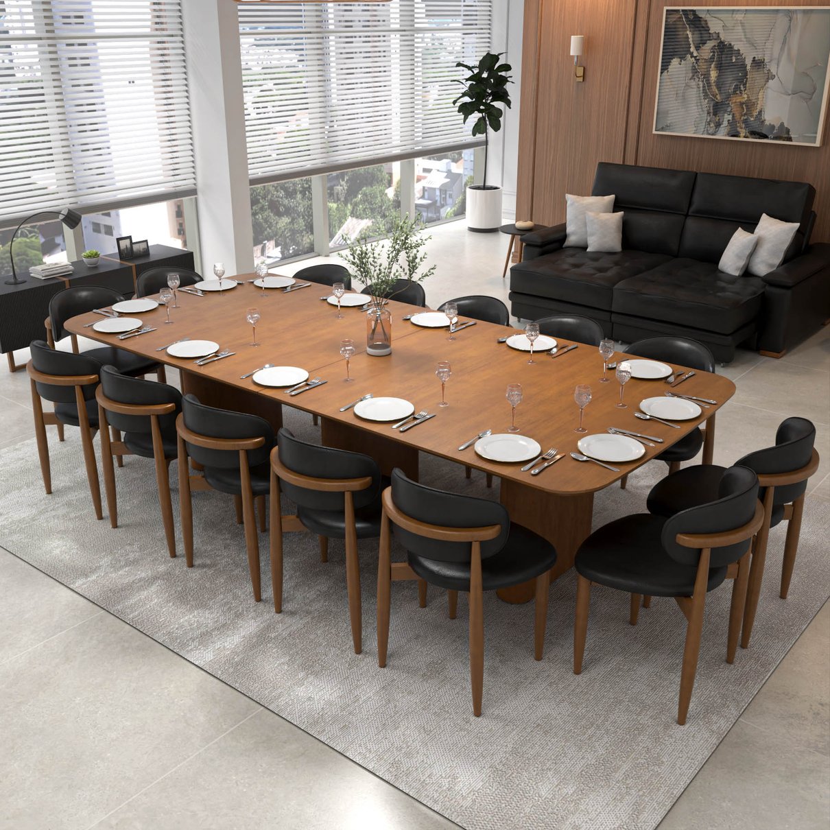 mesa grand mesa de 300 com 14 cadeiras ravena cp
